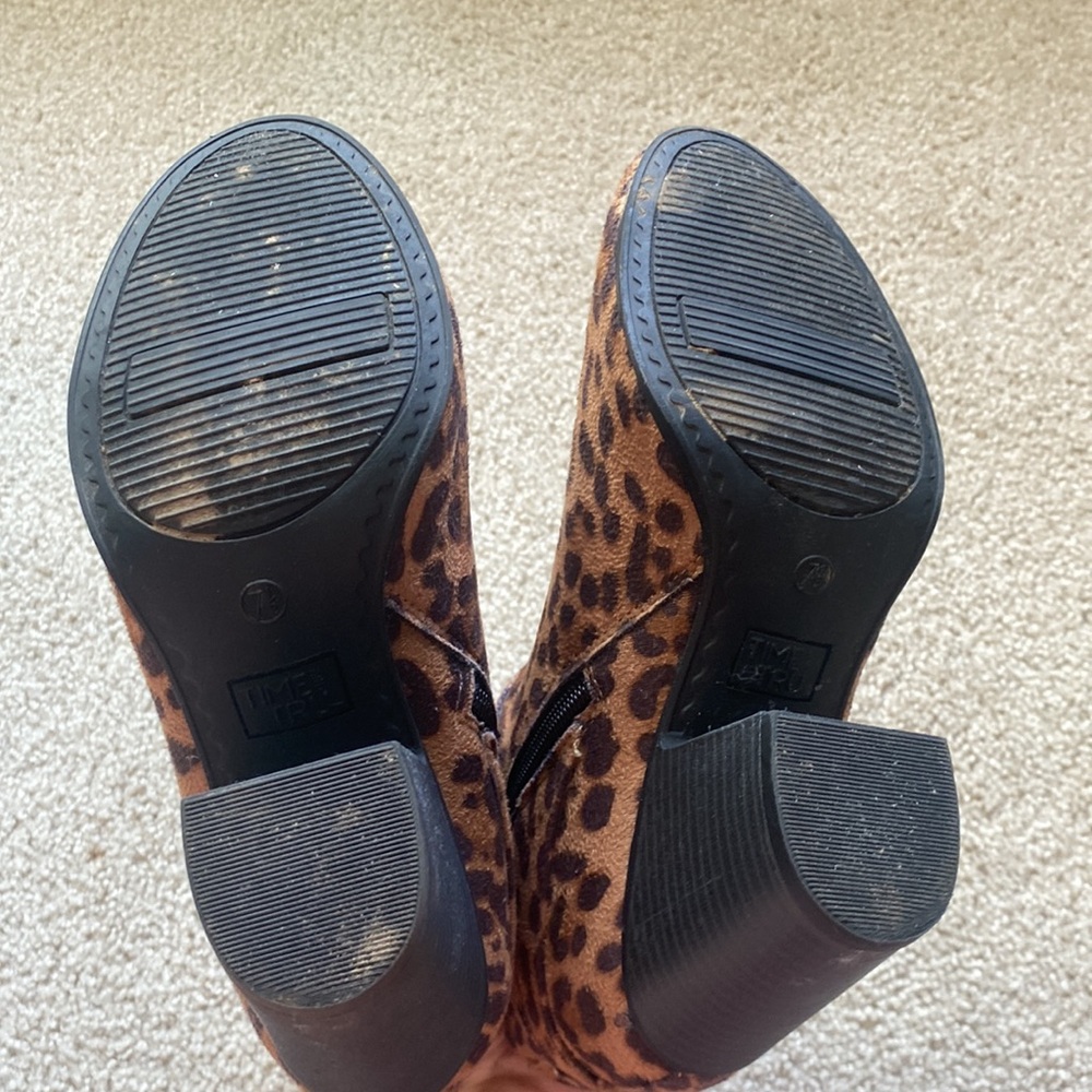 Time And Tru Cheetah/Leopard Print Booties Size 7… - image 7